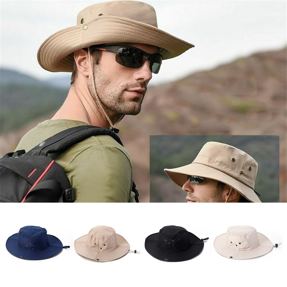 Unisex UPF 50+ Wide Brim Outdoor Mesh Hat